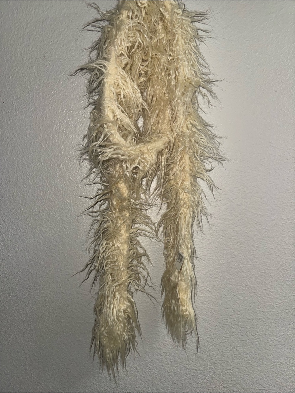 Urban Outfitters Ivory Faux Fur Wall Hanging